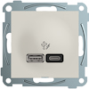 LADDUTTAG USB A+C 45W VIT ELKO PLUS