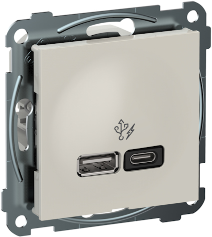 LADDUTTAG USB A+C 45W VIT ELKO PLUS