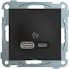 LADDUTTAG USB A+C 45W SVART ELKO PLUS