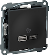 LADDUTTAG USB A+C 45W SVART ELKO PLUS