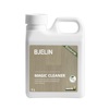 Vit plastdunk med etikett som visar texten "BJELIN MAGIC CLEANER" och "1 L".