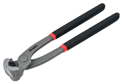Tång med svart gummerat handtag och metallhuvud, märkt "Onetie".