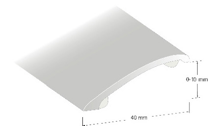 Illustration av en slät, silverfärgad nivålist med måttangivelser 0-10 mm och 40 mm.