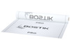 Rulle med vit folie med texten "BOSTIK PRO" tryckt i svart och logotyp av en geckoödla.