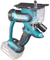 Makita 18V gipssåg med blå detaljer, transparent skyddshölje och batterifäste.