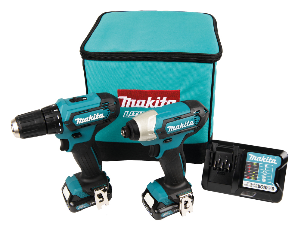 KOMBOKIT CLX224A MAKITA 12V 2MASKINER 2X2AH LADD VÄSKA - Makita