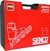 Röd verktygslåda med vit text "Senco S900FN Clipped head Framing nailer."