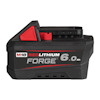 Svart M18 REDLITHIUM FORGE 6.0 Ah batteri med röd text och detaljer.