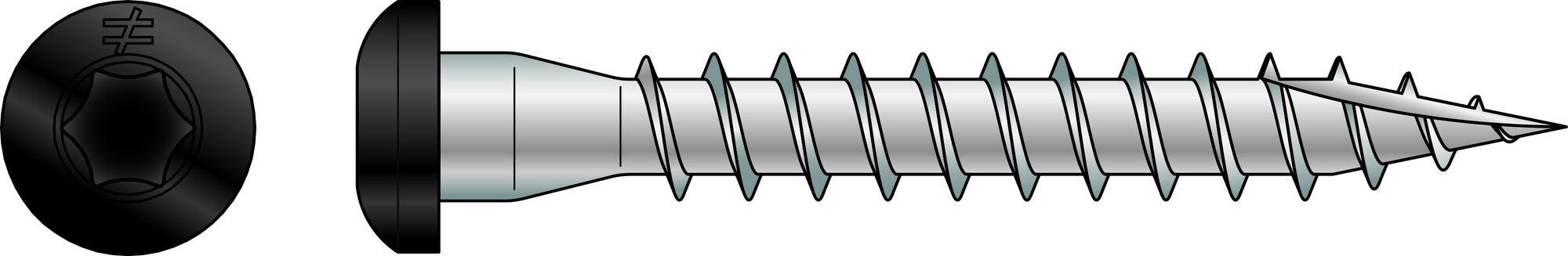 ANKARSKRUV IMPREG+ SST SVART SB-PACK 5,0X40MM 20ST - Gunnebo