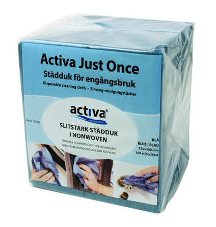 STÄDDUK JUST ONCE ACTIVA 100STBLÅ 33X30CM