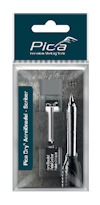 Förpackning med Pica Dry ritnål och märkpenna, märkt "Pica Dry®" och "Innovative Marking Tools".
