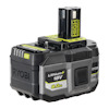 Ryobi 18V batteri med "High Energy" och "Lithium+ 18V 8.0Ah" märkning. Märke: Ryobi