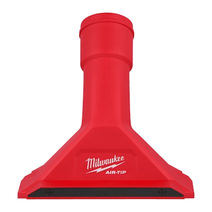 Rött golvmunstycke med texten "Milwaukee AIR-TIP" i vitt.