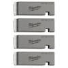 Fyra HSS-gängbackar i metall med texten "Milwaukee BSPT 1/2"-3/4"".
