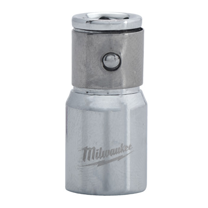 Cylindrisk bitshållare i metall med inskriptionen "Milwaukee".