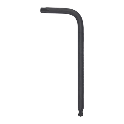 L-formad svart Torxnyckel med en Torx T30-profil i ena änden.