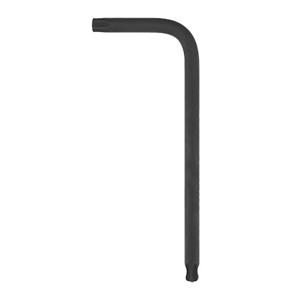 Torxnyckel i form av en L, med ett svart yttre och T40-profil i båda ändar.