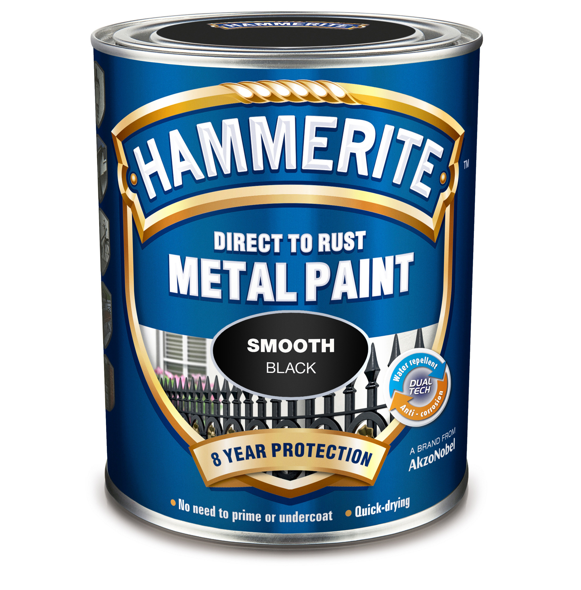 METALLFÄRG SMOOTH FINISH WHITE HAMMERITE 0,75L - Hammerite