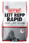 Förpackning med texten "HEY'DI LETT REPP RAPID LAGA LÄTT RAPID" och en bild av någon som spacklar.