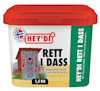 Förpackning med etikett "HEY'DI RETT I DASS", dekorerad med en bild av ett utsmyckat utedass och norsk flagga.