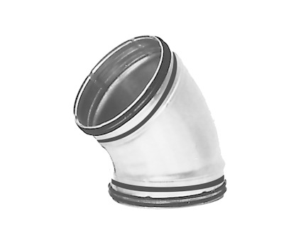 RÖRBÖJ BU VENTILATION GALVAD 45GR 160MM