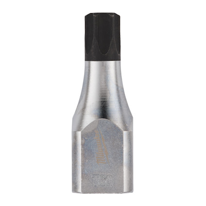 Bitshylsa av metall med svart Torx T60 huvud och silverfärgad bas.