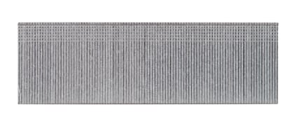 Rektangulär remsa med parallella, tunna spikar eller dyckertar i metallfärg.
