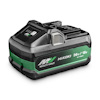 Svart och grön Hikoki Multi Volt batteri med texten "36V + 18V Li-ion".
