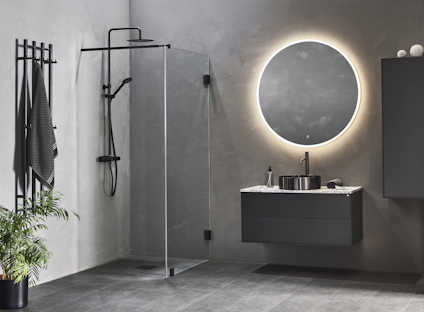 DUSCHVÄGG INFINITY 100 SVART