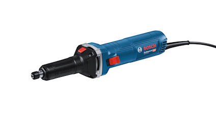 Elverktyg med långt, smalt blått handtag, svart spets och Bosch-logotyp.