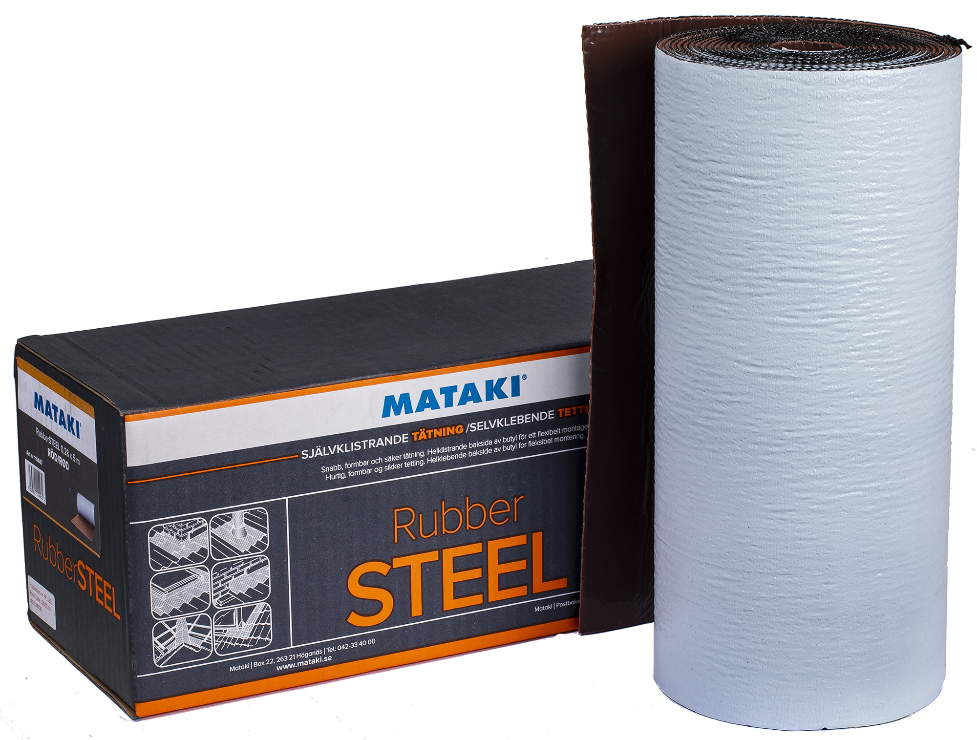 TÄTNING RUBBERSTEEL RÖD 0,28X5M - 