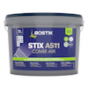 Plastbehållare med etikett "Bostik STIX A511 COMBI AIR" och text på flera språk.