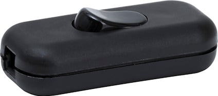 MELLANSTRÖMBRYTARE 1-POL SVART2A/250V JORDAD