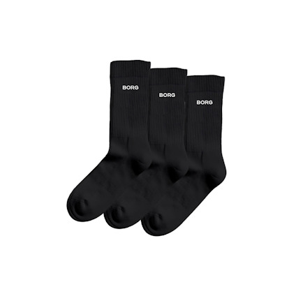 STRUMPOR ESSENTIAL CREW 3-P BJÖRN BORG SVART 39-42