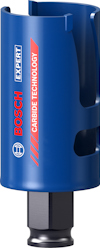 Hålsåg i blått med röda detaljer, märkt "Bosch Expert Carbide Technology".