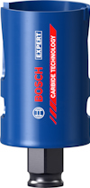 Blå hålsåg med Bosch-logotyp och "Expert Carbide Technology" i röd och vit text.