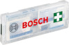 Första hjälpen-kit i transparent låda med Bosch-logotyp och grönt kors på framsidan.