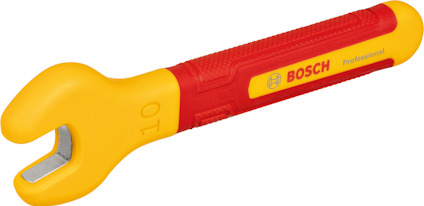 Gul och röd U-ringnyckel med text "BOSCH Professional" på handtaget.