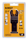 Förpackning med fem Dewalt sågblafförlängare för trä/metall, svart och orange design, mått: 30x43 mm.