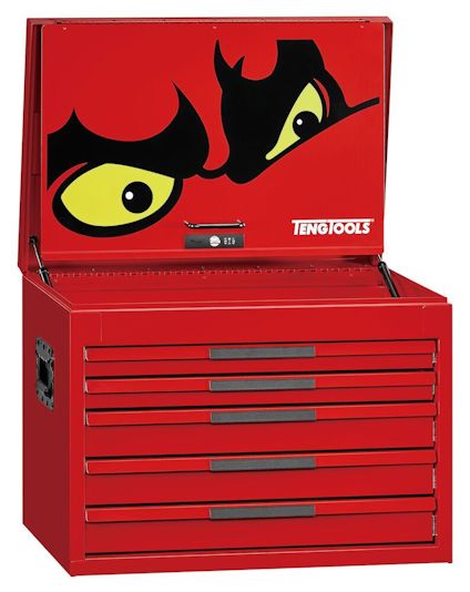 VERKTYGSLÅDA 5 LÅDOR TENG TOOLS RÖD DJUP 26 TUM