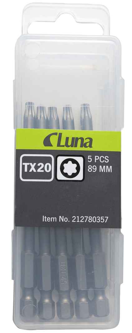 BITS T20 LUNA 89MM FÄSTE 1/4 TUM 5-PACK