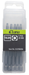 BITS T25 LUNA 89MM FÄSTE 1/4 TUM 5-PACK