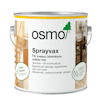 Plåtburk med Osmo Sprayvax med text om användning på trappor, bänkskivor och möbler. Sprutbar.