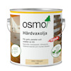 Plåtburk med Osmo hårdvaxolja, etikett som visar Osmo hårdvaxolja, inklusive användningsområden och produktinformation.