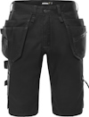 Svarta hantverksshorts med flera fickor och förstärkningar.