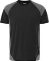 Svart och grå t-shirt med korta ärmar och rund hals.