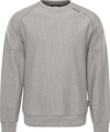 Gråmelerad sweatshirt med långa ärmar och rakt snitt, med en liten logotyp vid kragen.
