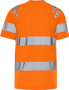 Orange t-shirt med reflekterande grå ränder på ärmar och runt midjan.