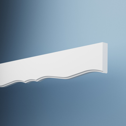 LJUSRAMPLIST TOPPVÅGAD VIT MDF