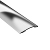 Metallisk nivålist med böjd form och blank yta, mot vit bakgrund.